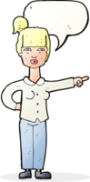 cartoon woman pointing with speech bubble png