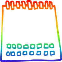 regenboog helling lijn tekening van een tekenfilm blanco kalender png