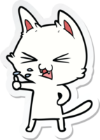 sticker van een cartoonkat die sist png