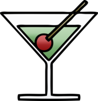 gradient shaded cartoon of a fancy cocktail png