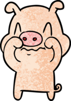 nervous cartoon pig png