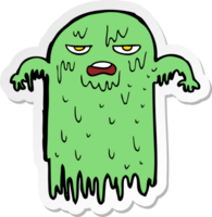 sticker of a cartoon slimy ghost png