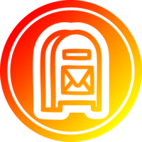 Mail Box kreisförmig Symbol mit warm Gradient Fertig png