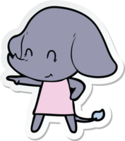 pegatina de un lindo elefante de dibujos animados png