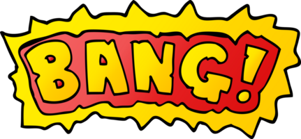 cartoon doodle word bang png