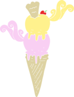 flat color illustration of ice cream cone png