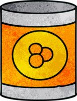 hand drawn textured cartoon doodle of a can of peaches png