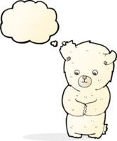 cute cartoon polar bear with thought bubble png