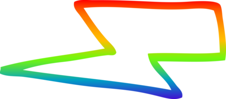 rainbow gradient line drawing of a cartoon  lightening bolts png