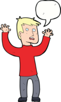 cartoon terrified man with speech bubble png