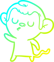 du froid pente ligne dessin de une dessin animé singe png