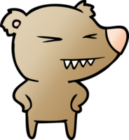arrabbiato orso cartone animato con mani su fianchi png