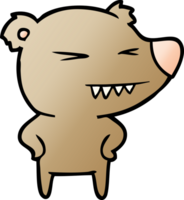 angry bear cartoon with hands on hips png