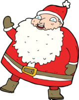 funny waving santa claus cartoon png