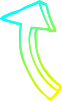 cold gradient line drawing of a cartoon pointing arrow png