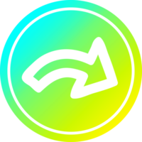 direction arrow circular icon with cool gradient finish png