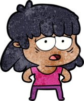 cartoon tired woman png