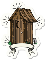 sticker of a tattoo style outdoor toilet png