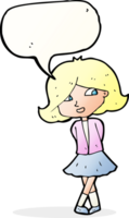 cartoon happy girl with speech bubble png