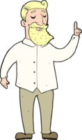 cartoon bearded man with idea png