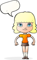 Cartoon-Mädchen mit Sprechblase png