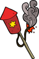 cartoon firework with burning fuse png