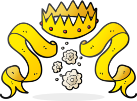 drawn cartoon crown and scroll png