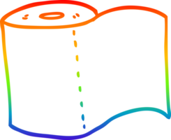 rainbow gradient line drawing of a cartoon toilet roll png