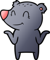 sorridente orso alzando le spalle le spalle png