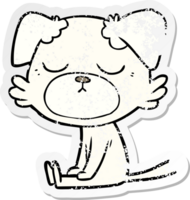 distressed sticker of a cute cartoon dog png