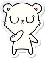 sticker of a peaceful cartoon polar bear png