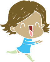 flat color style cartoon happy woman png