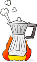 drawn cartoon espresso stovetop maker png