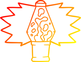 calentar degradado línea dibujo de un dibujos animados lava lámpara png