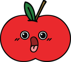 cute cartoon of a red apple png