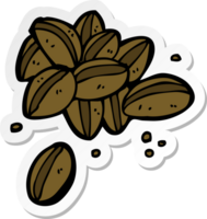 sticker of a cartoon coffee beans png