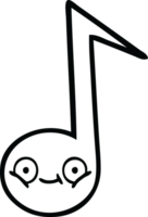 line drawing cartoon of a musical note png