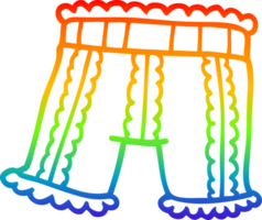 rainbow gradient line drawing of a cartoon underwear png