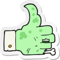 sticker van een cartoon zombiehand png