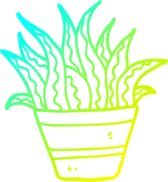 cold gradient line drawing of a cartoon house plant png