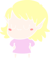 happy flat color style cartoon elf girl png