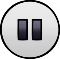 gradient shaded cartoon of a pause button png