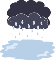 flat color illustration of rain cloud png