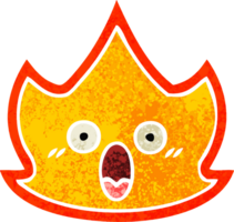 rétro illustration style dessin animé de une Feu png