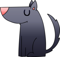gradient shaded quirky cartoon dog png