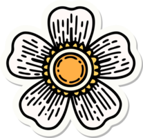 adesivo de tatuagem em estilo tradicional de uma flor png