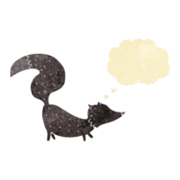 cartoon little wolf cub with thought bubble png