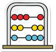 sticker of a cute cartoon maths abacus png