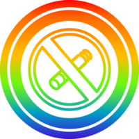 non fumeur circulaire icône avec arc en ciel pente terminer png