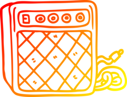 warm gradient line drawing of a cartoon retro speaker system png